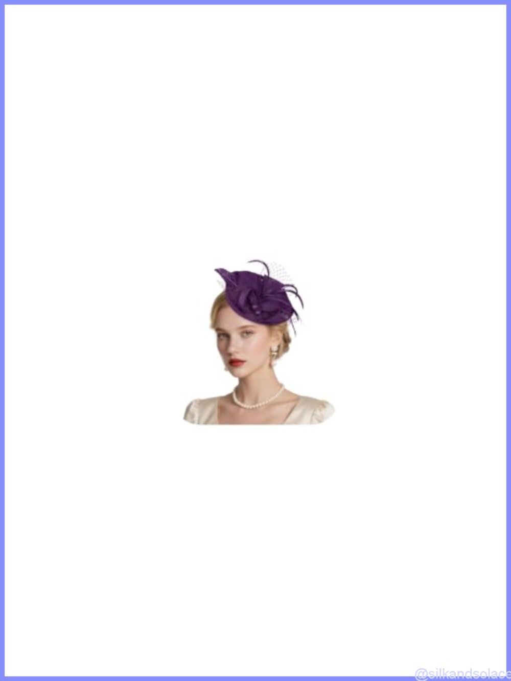 Women's Fascinator Hat Mesh Feather Pillbox with Hair Clip Headband